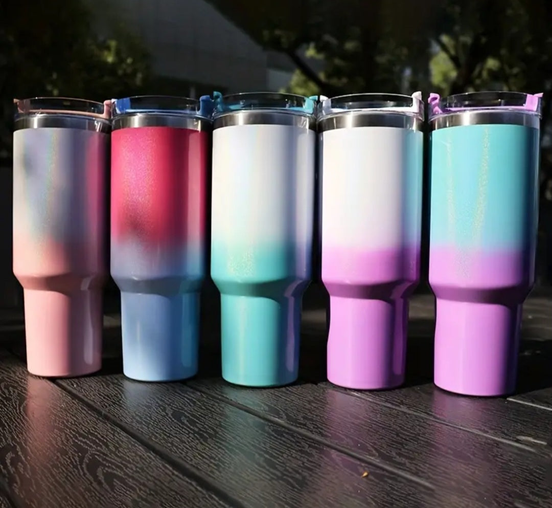 40oz Ombre Glitter Sublimation Tumbler