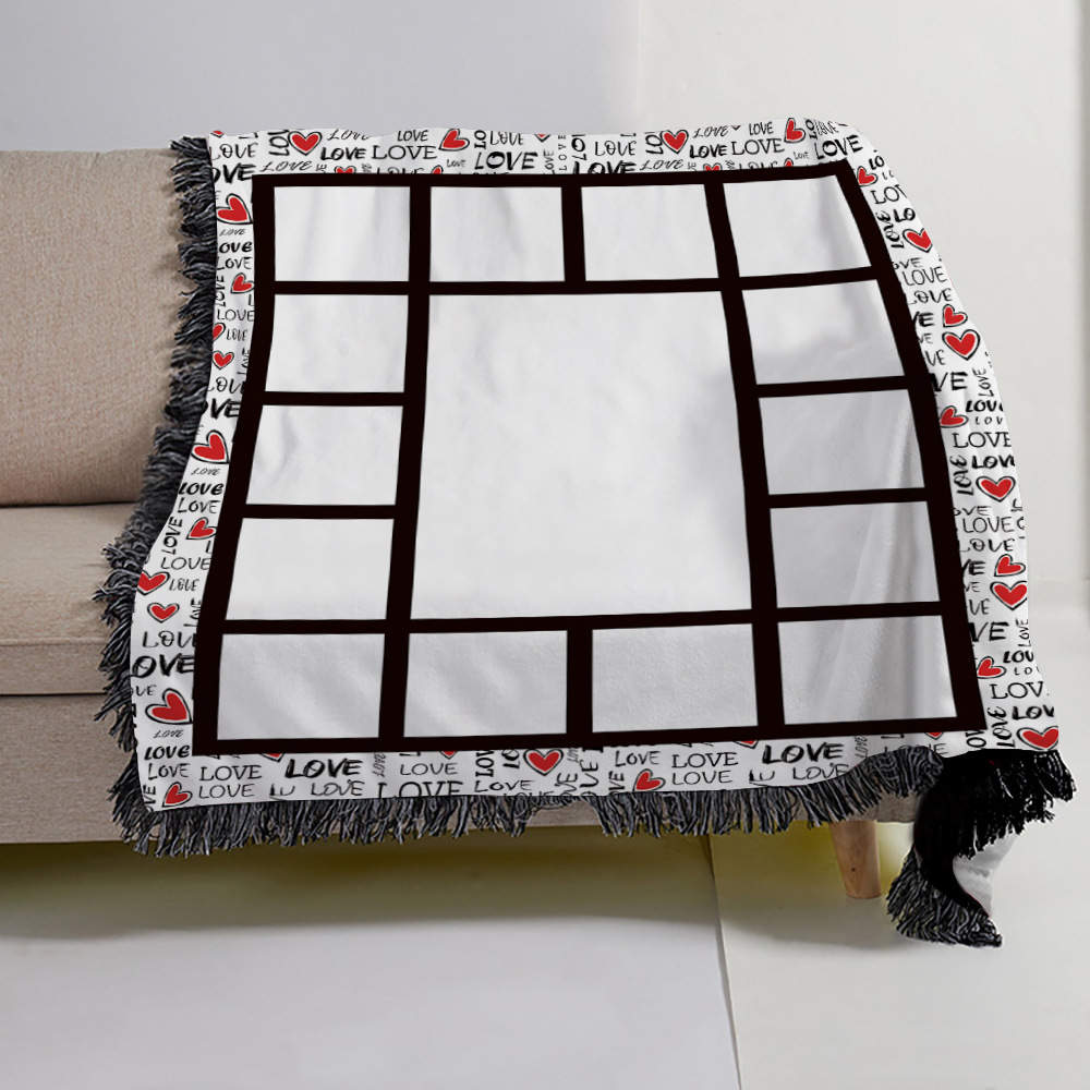 local warehouse 15 panel sublimation blankets with tassels blank Throw  Blanketes for Heat Press blanket love Blanket