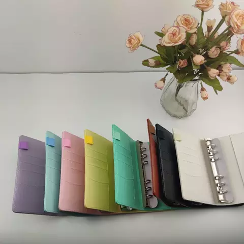 Leather Binder with zipper envelope