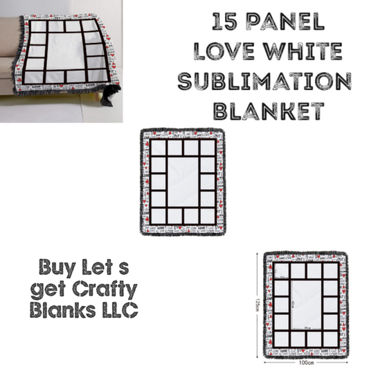 15 Panel Love Sublimation Blankets