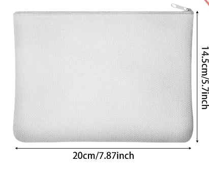 Sublimation Blank Canvas Makeup Bags Blank DIY Cosmetic Makeup Bags Canvas Pen Case Pencil Bags Sublimation Blank Pouch with Zipper